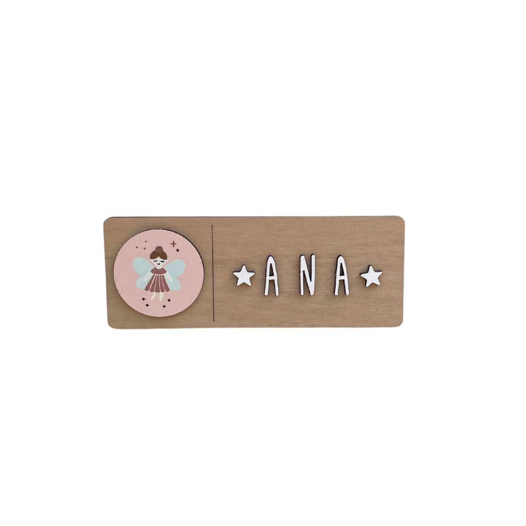 Placa decorativa madera con charms a elegir