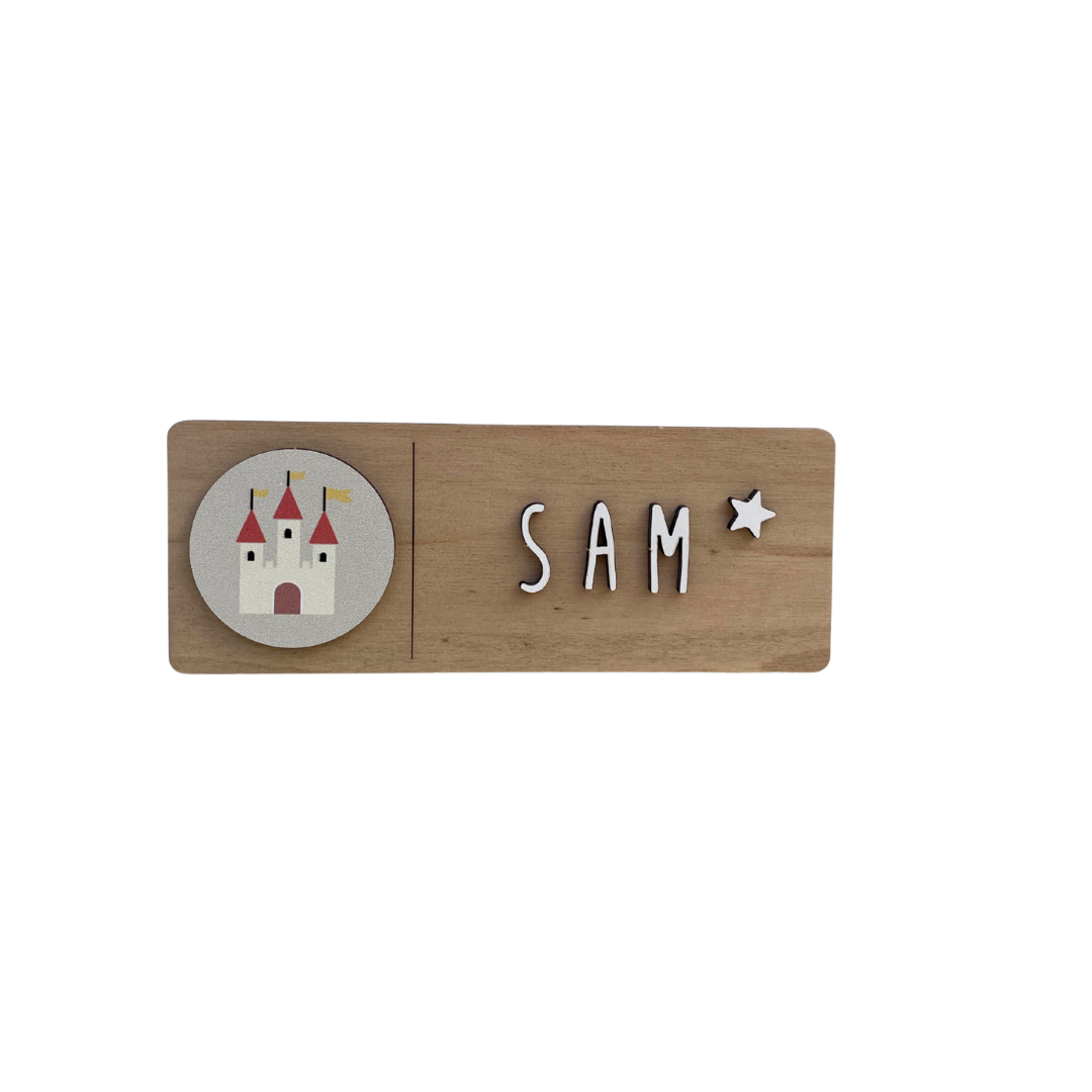 Placa decorativa madera con charms a elegir