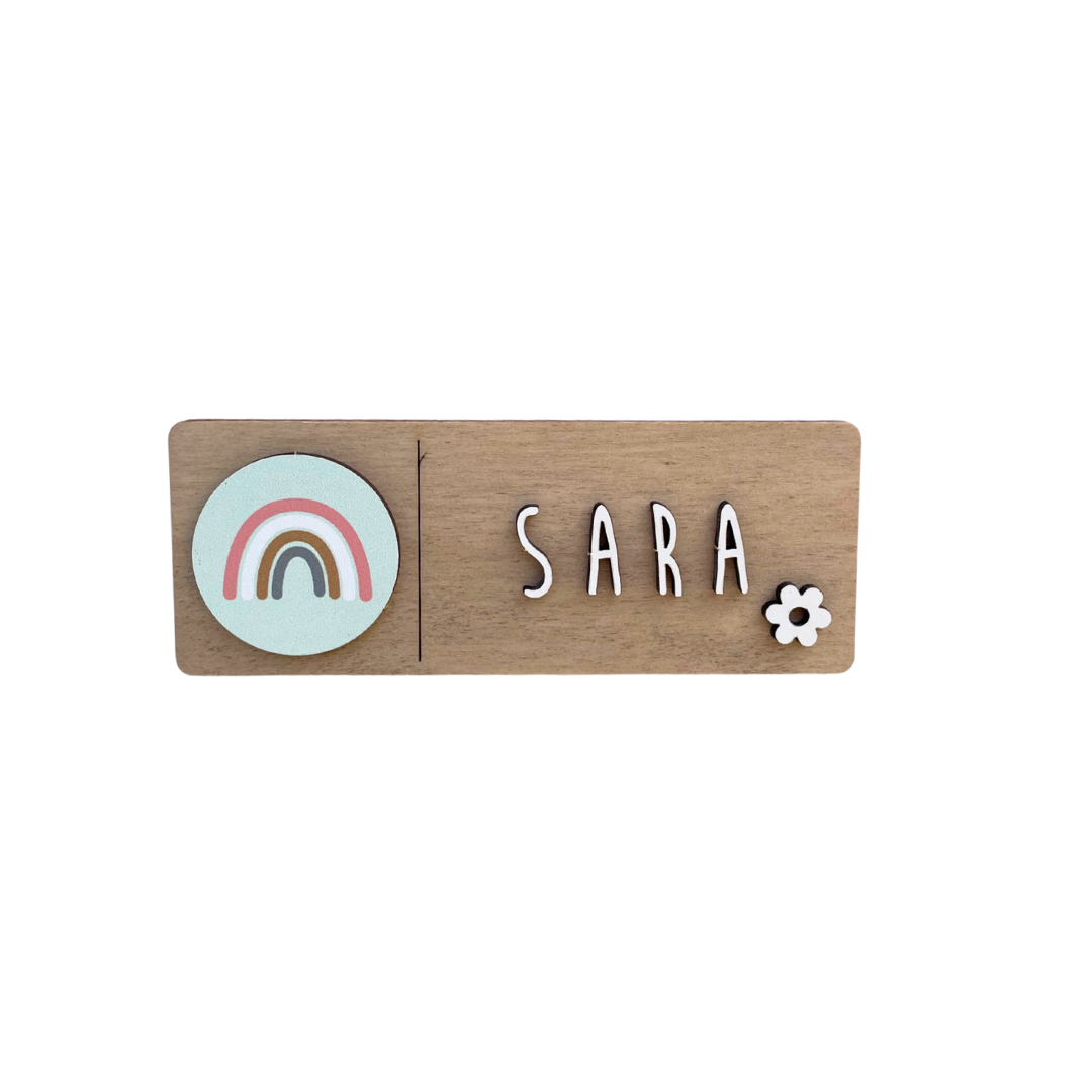 Placa decorativa madera con charms a elegir