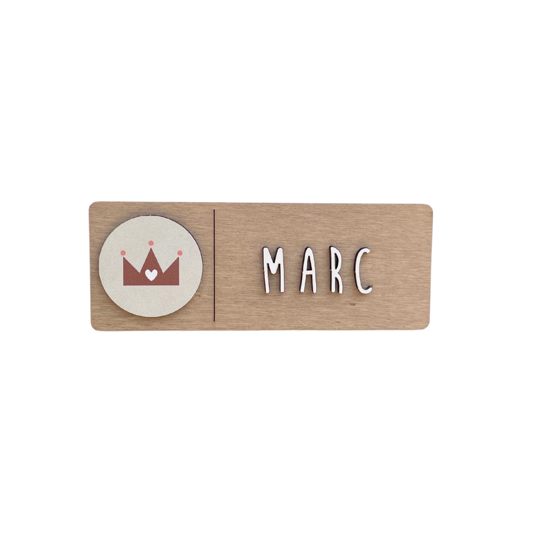 Placa decorativa madera con charms a elegir