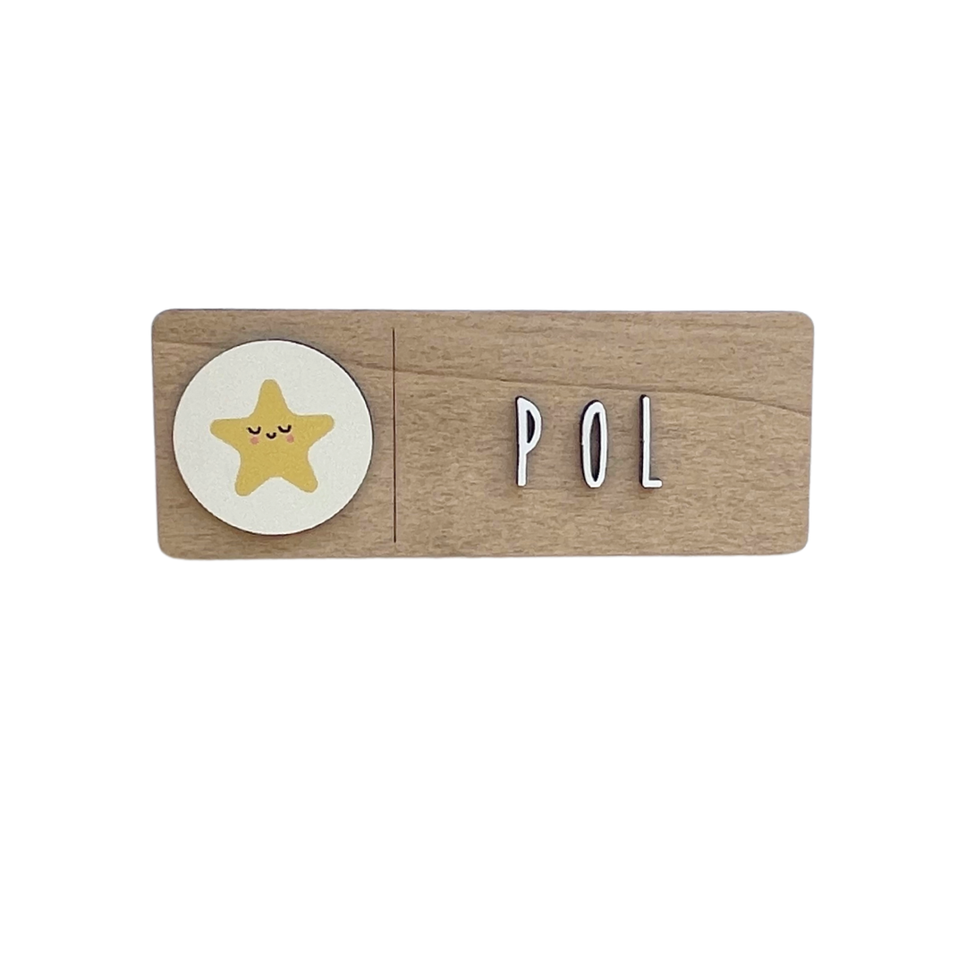 Placa decorativa madera con charms a elegir