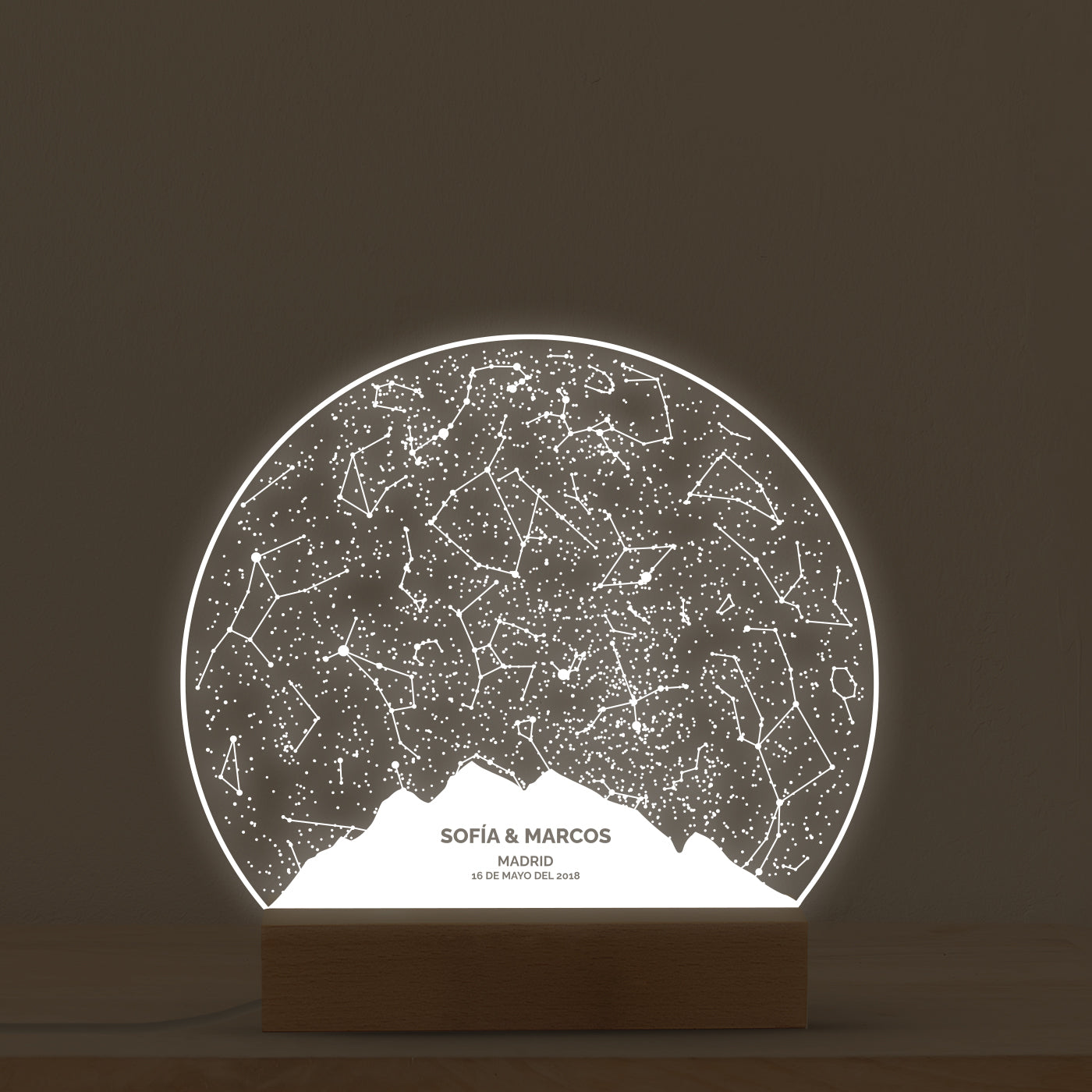 Personalized Star Map Lamp Mountains
