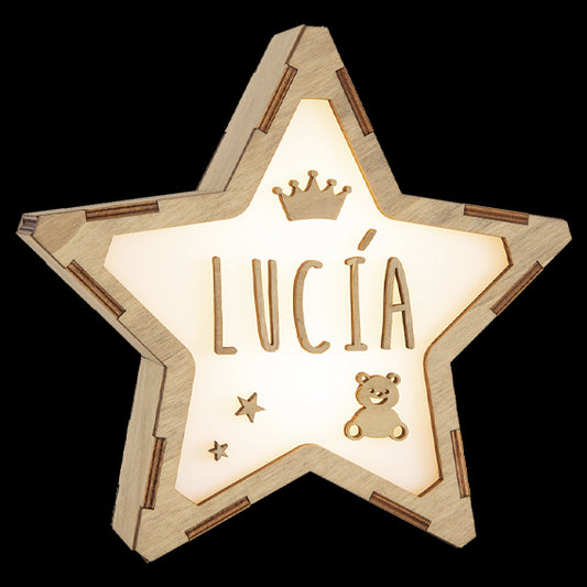 Lámparas Estrella Personalizada Corona / Osito / Estrellas - Vintiun