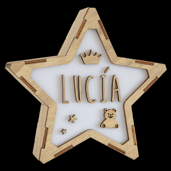 Lámparas Estrella Personalizada Corona / Osito / Estrellas - Vintiun
