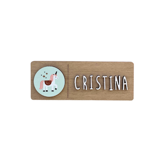 Placa decorativa madera con charms a elegir