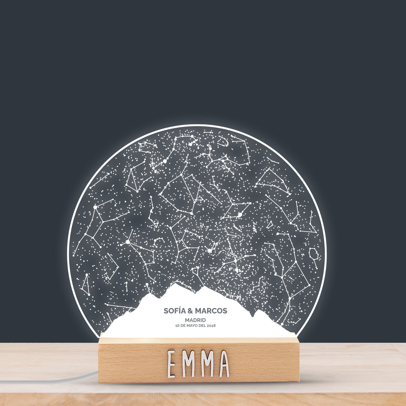 Montagnes personnalisées de lampe de carte d’étoile 