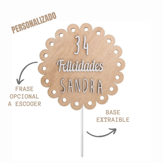 Cake Topper - Redondeado grande