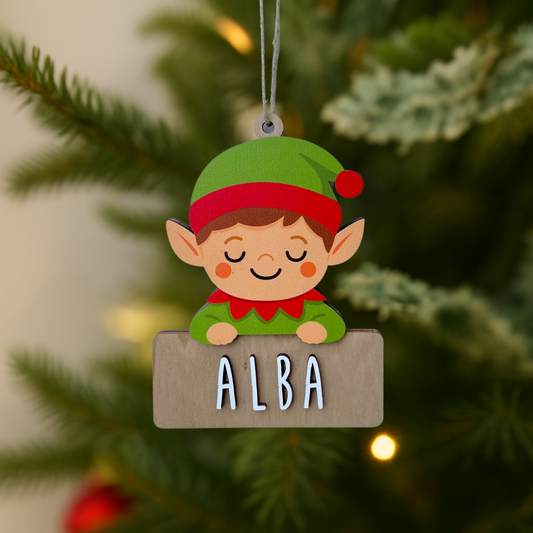 Adorno de Navidad Elfo personalizado