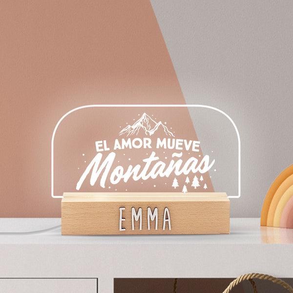 Lampe de table L'amour déplace les montagnes