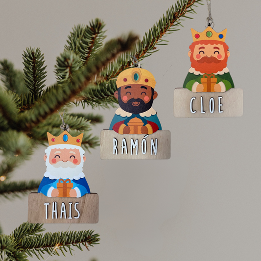 Kit adornos personalizados Reyes Magos - Melchor, Gaspar y Baltasar