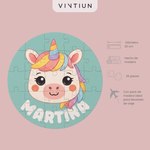 Puzzle unicornio personalizado con nombre
