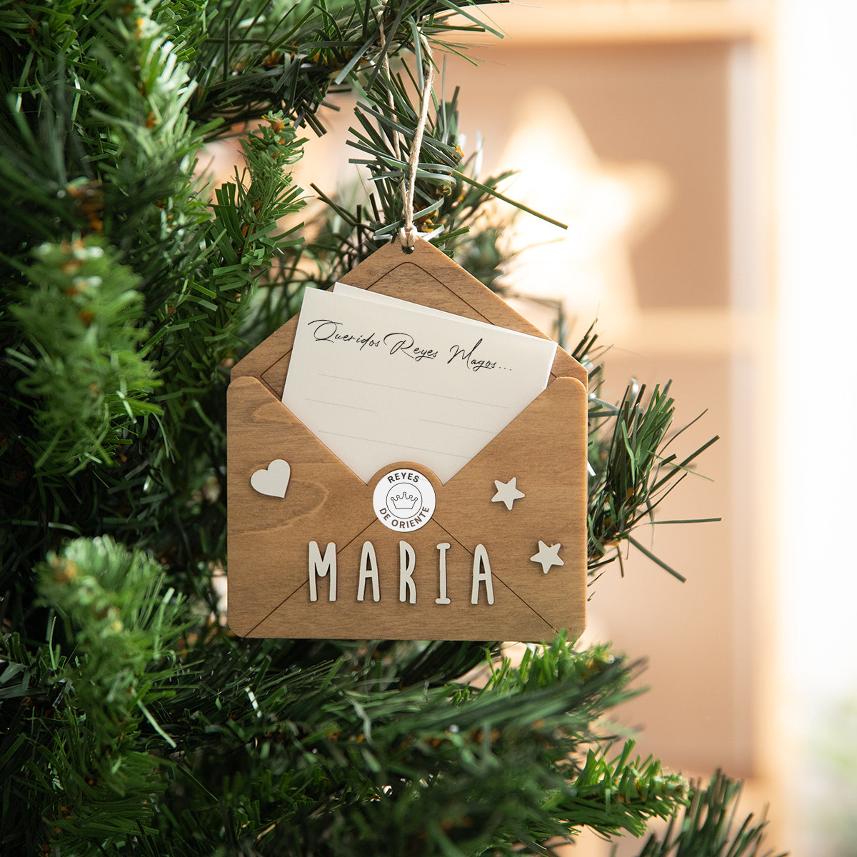 Personalized Wooden Envelope Ornament