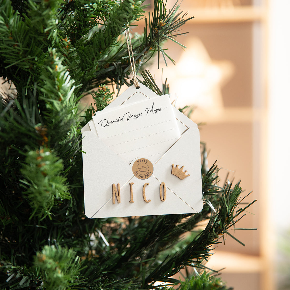 Personalized White Envelope Ornament