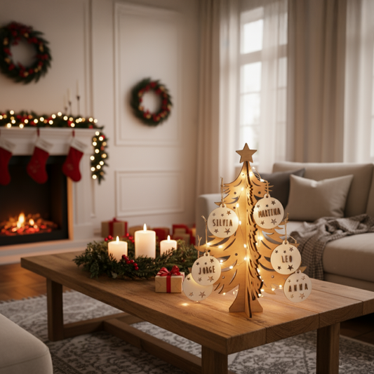 Árbol de Navidad de Madera Personalizable
