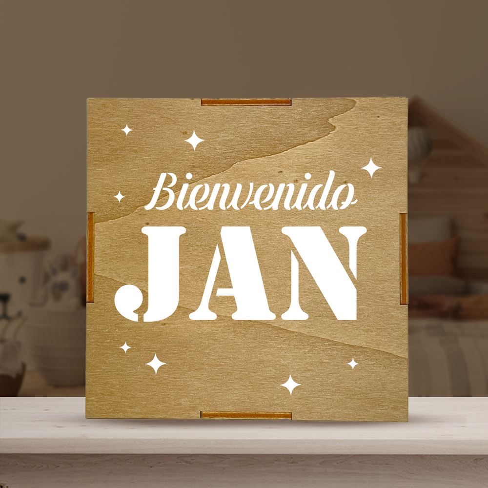 Caja de Luz Personalizada Bienvenido/a