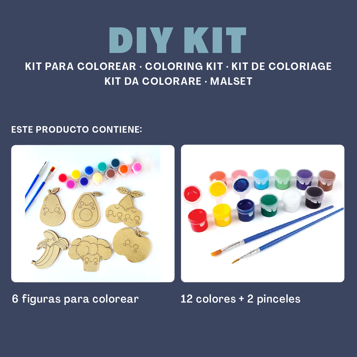 Kit para colorear - Frutas y verduras