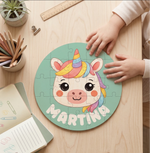 Puzzle unicornio personalizado con nombre