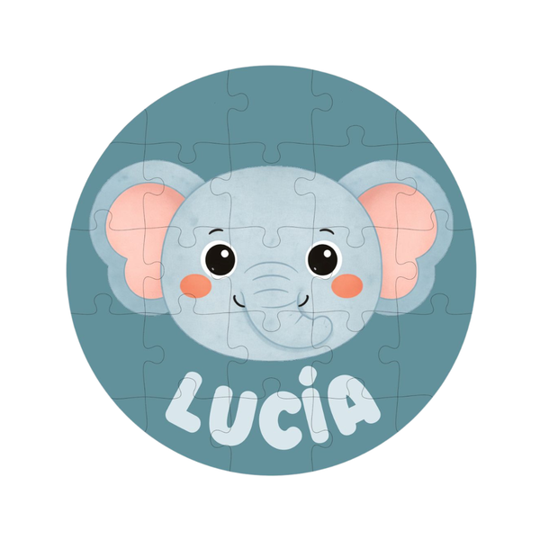 Puzzle elefante personalizado con nombre