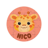 Puzzle jirafa personalizado con nombre
