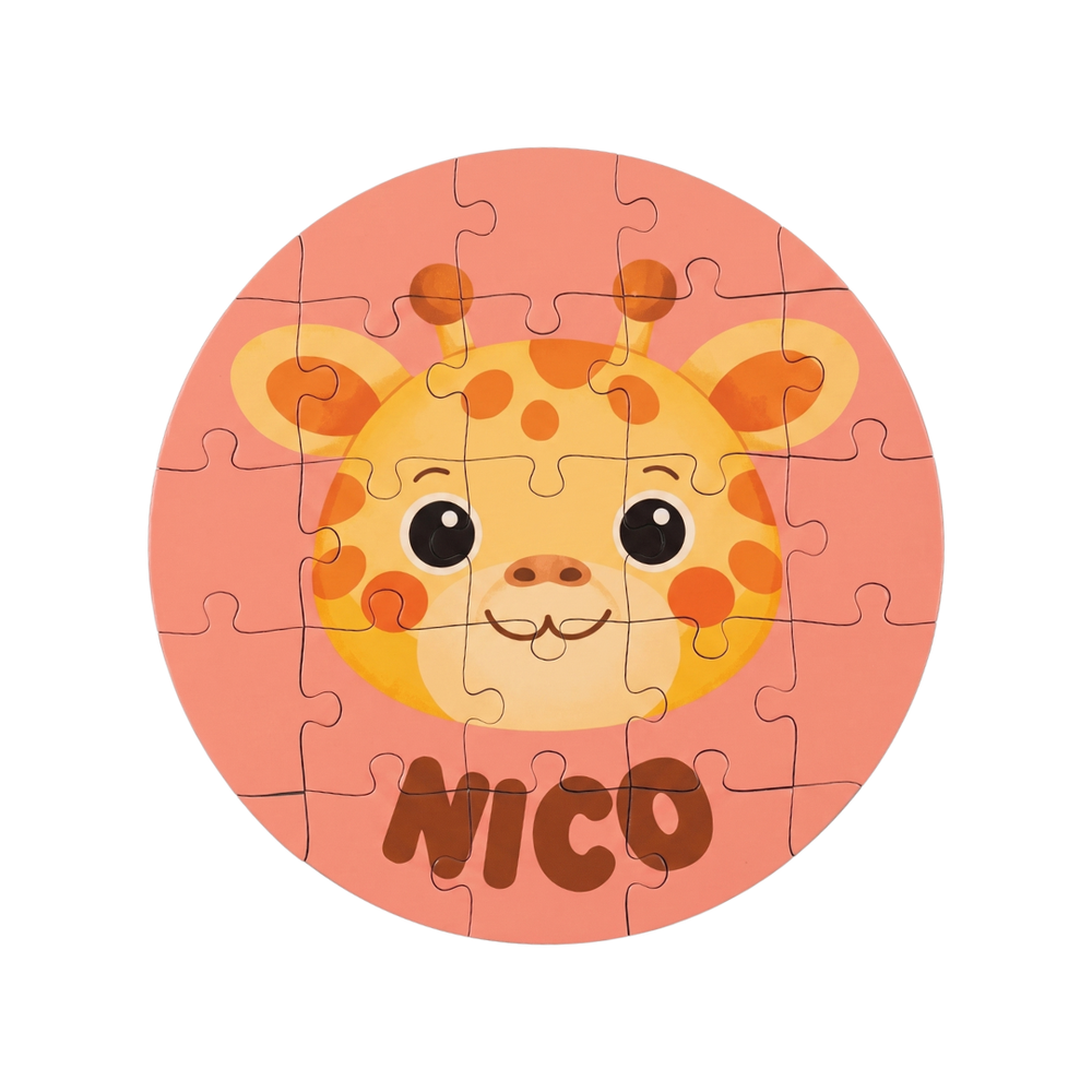 Puzzle jirafa personalizado con nombre