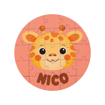 Puzzle jirafa personalizado con nombre