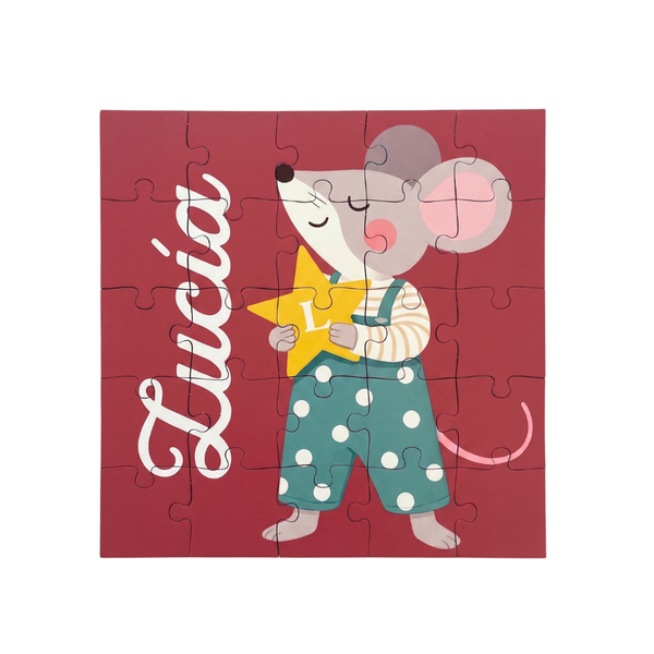 Puzzle Ratón personalizado con nombre