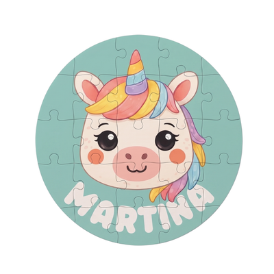 Puzzle unicornio personalizado con nombre
