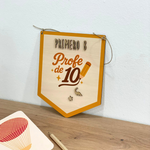 Banderín de Madera “Profe de 10” Personalizable