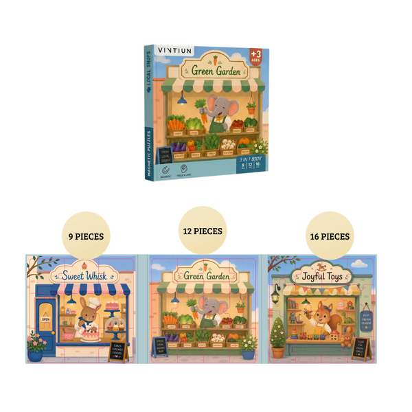 Libro de Puzles Magnéticos Tiendas | Juego Magnético Infantil de Viaje