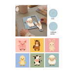 Puzzle de palitos de madera de animales de granja para niños desde 1 año