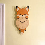 Reloj de Pared Infantil Zorro Personalizable con Nombre | Madera y Péndulo