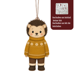 Adorno de Madera Erizo Personalizable con Nombre | Kit de Iniciales