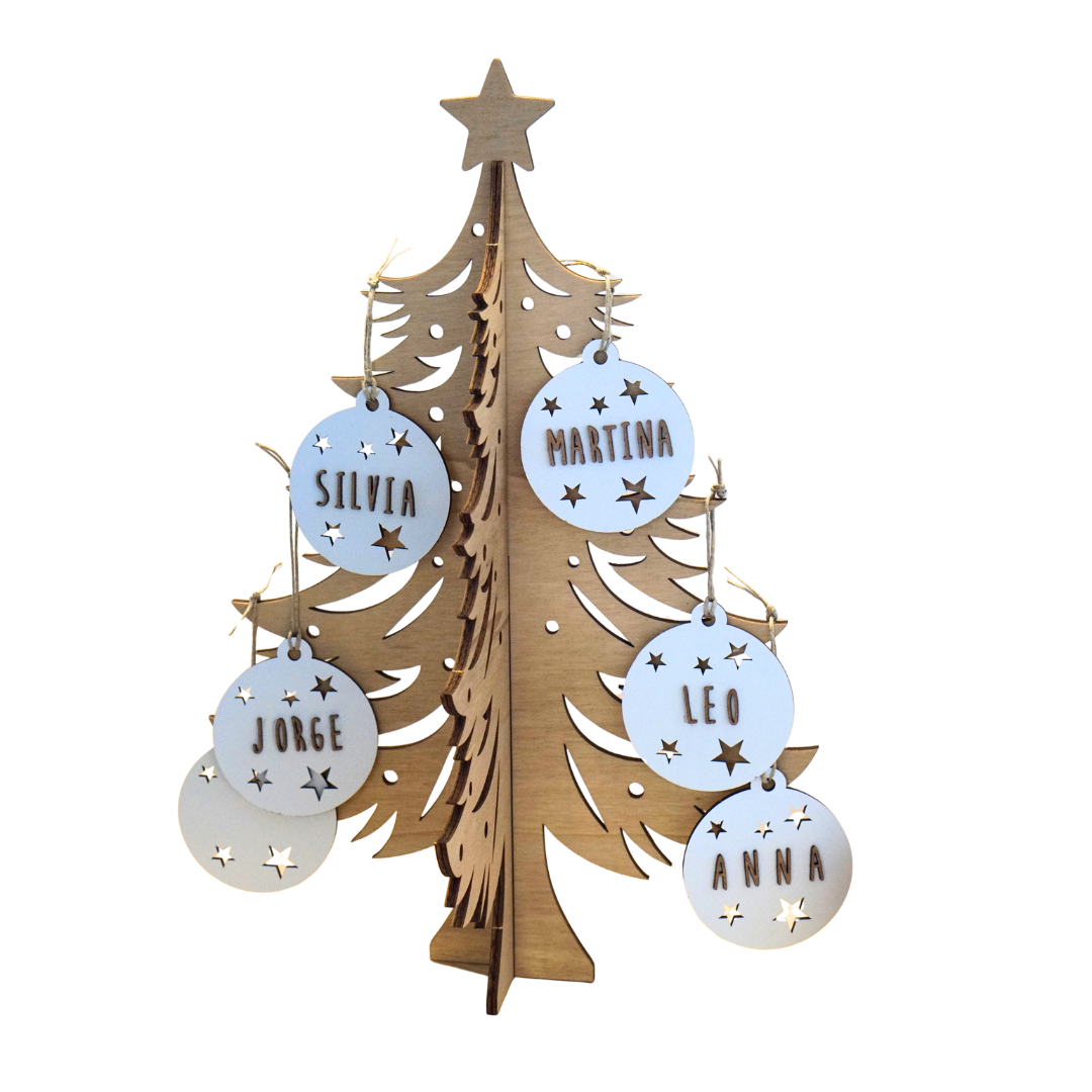 Árbol de Navidad de Madera Personalizable