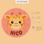 Puzzle jirafa personalizado con nombre