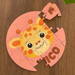 Puzzle jirafa personalizado con nombre