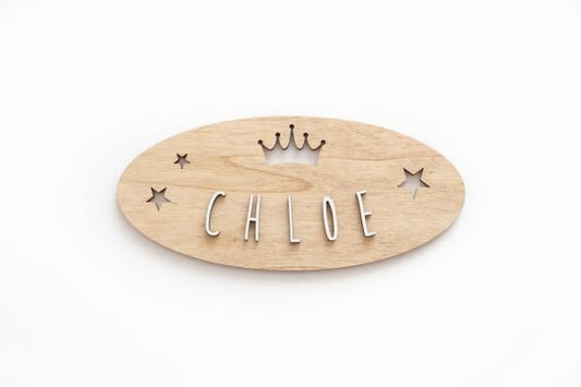 Placa adhesiva personalizada CORONA & ESTRELLAS - Vintiun