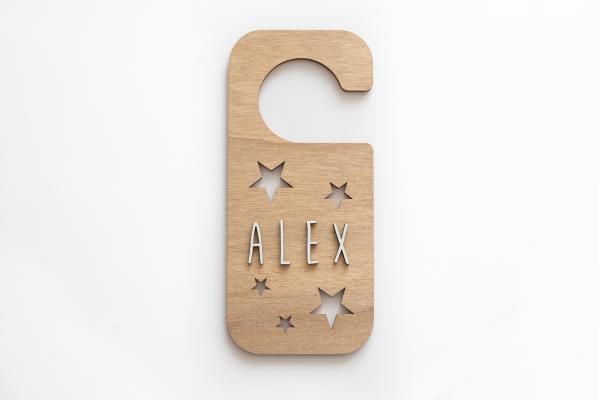 Placa Pomo Puerta Personalizada ESTRELLAS - Vintiun