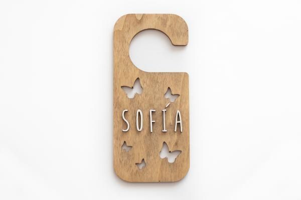 Placa Pomo Puerta Personalizada MARIPOSAS - Vintiun