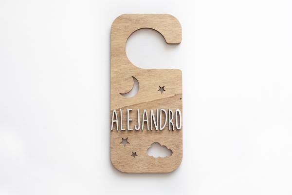Placa Pomo Puerta Personalizada NOCHE - Vintiun