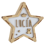 Lámparas Estrella Personalizada Corona / Osito / Estrellas - Vintiun