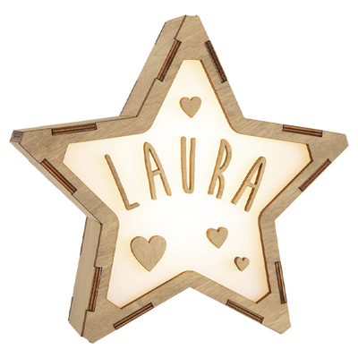 Personalized Star Lamp Hearts