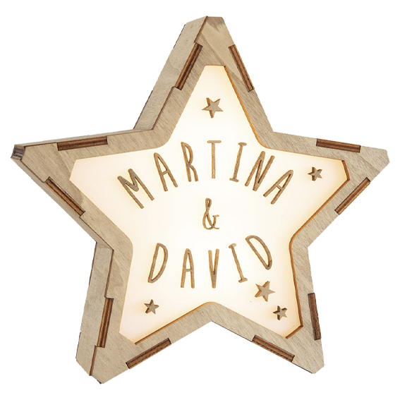 Lámparas Estrella Personalizada Dos nombres & Estrellas - Vintiun