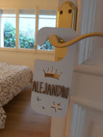 Placa Pomo Puerta personalizada CORONA & ESTRELLAS - Vintiun