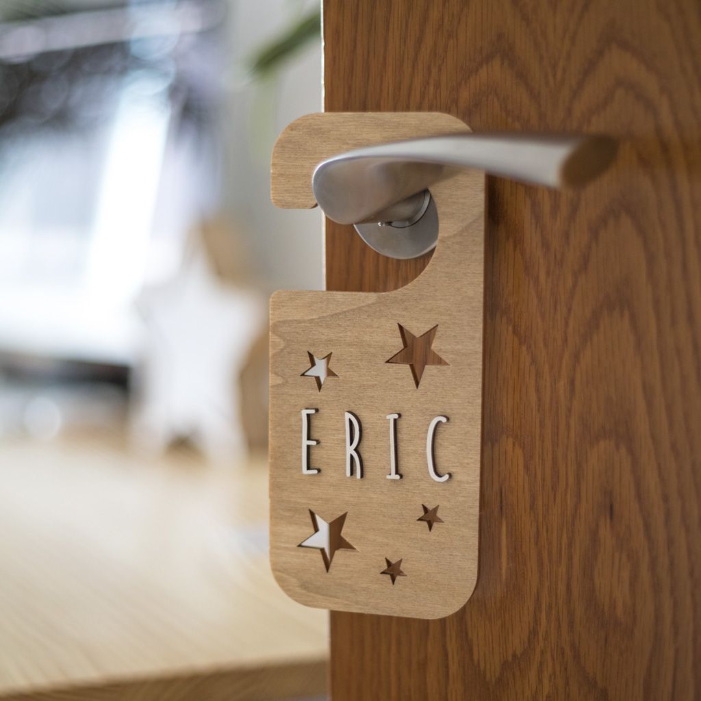 Placa Pomo Puerta Personalizada ESTRELLAS - Vintiun